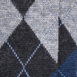 Chaussettes homme en laine mérinos et motifs jacquard à losanges - Gris anthracite | Doré Doré