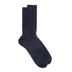 Chaussettes homme spéciales jambes sensibles sans bord élastique en laine - Bleu marine | Doré Doré