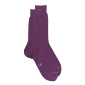 Chaussettes homme luxe en pur fil d'écosse extra fin - Prune | Doré Doré