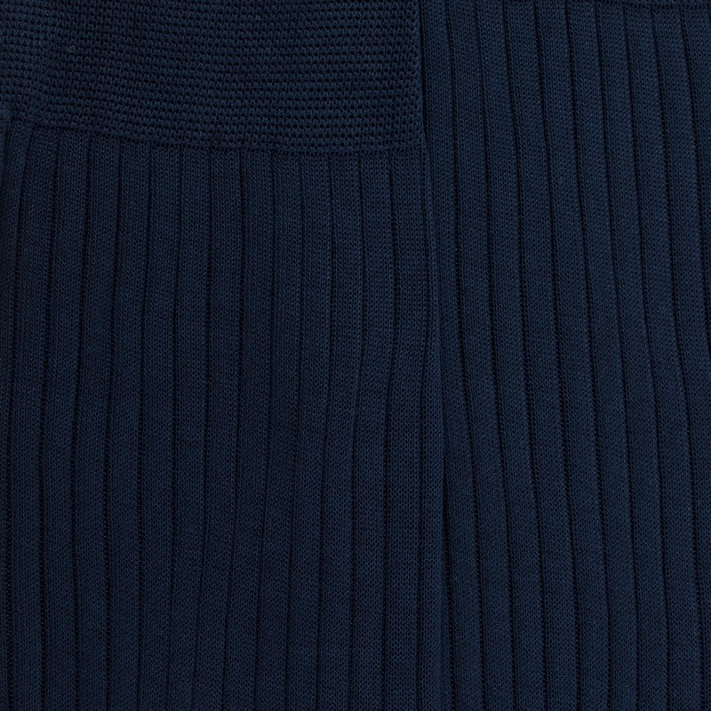 Chaussettes homme luxe en pur fil d'écosse extra fin - Bleu marine | Doré Doré