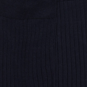 Chaussettes homme luxe en pur fil d'écosse extra fin - Bleu foncé | Doré Doré