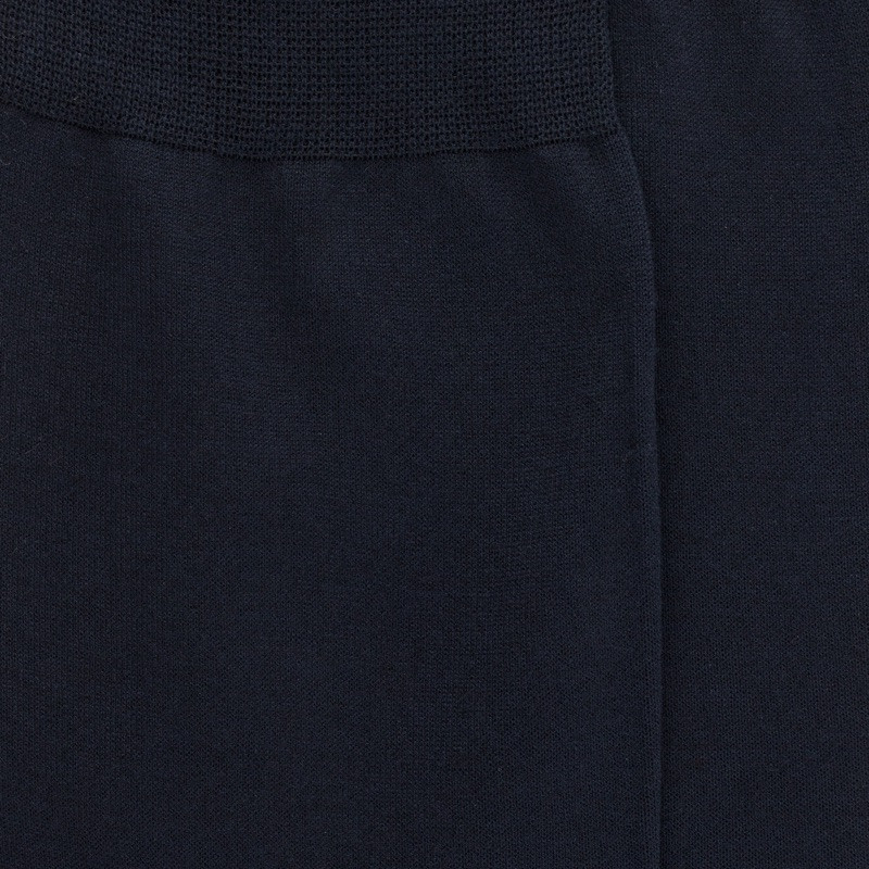 Chaussettes Homme pur fil d'écosse en maille jersey - Bleu marine foncé | Doré Doré