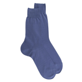 Chaussettes homme fines 100% fil d'Écosse - Bleu Voilier | Doré Doré
