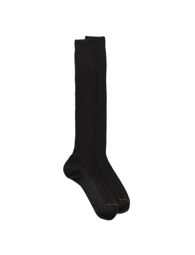 doré doré Mi-bas homme luxe en cachemire et soie - Noir