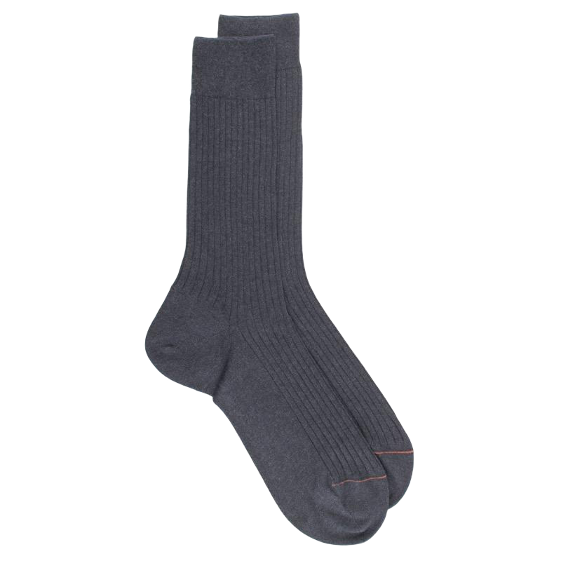 Chaussettes homme luxe en pur coton égyptien - Gris anthracite | Doré Doré