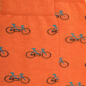 Chaussettes homme en coton à motifs vélos - Oranger & Bleu ciel | Doré Doré