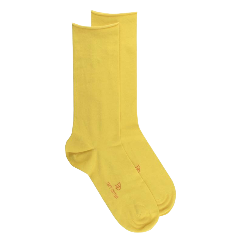 Chaussettes homme en coton égyptien avec bord roulé - Jaune | Doré Doré