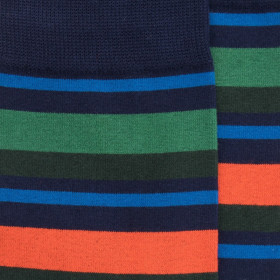 Chaussettes fantaisie en coton avec motif rayure - Bleu cosmos | Doré Doré