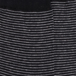 Chaussettes en coton et lin à fines rayures - noir | Doré Doré