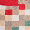 Chaussettes homme échiquier en coton égyptien - Beige Grège & Rouge Ponceau | Doré Doré
