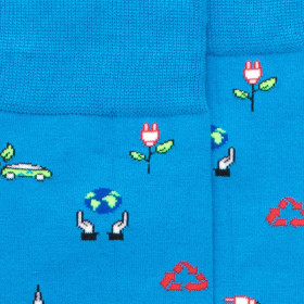 Chaussettes homme coton aux motifs Green - Bleu | Doré Doré