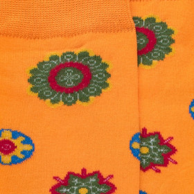 Chaussettes homme motif mandala - Orange | Doré Doré
