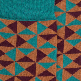 Chaussettes homme en coton motifs géométriques | Doré Doré