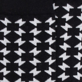 Chaussettes hommes en coton à motifs géométriques - Noir et blanc | Doré Doré