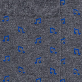Chaussettes homme en coton avec notes de musique - Gris | Doré Doré