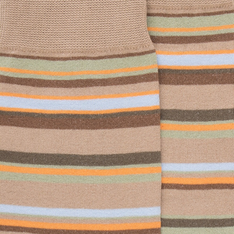 Chaussettes fantaisie en coton à rayures multicolores | Doré Doré