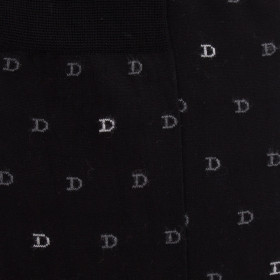 Chaussettes Homme pur fil d'écosse motif DD - Noir | Doré Doré