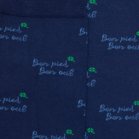 Chaussettes Bon pied Bon œil - Bleu | Doré Doré