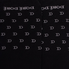 Chaussettes homme invisibles en fil d'Écosse à motifs "DD" - Noir | Doré Doré