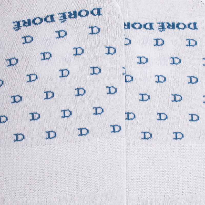 Chaussettes homme invisibles en fil d'Écosse à motifs "DD" - Blanc | Doré Doré