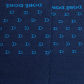 Chaussettes homme invisibles en fil d'Écosse à motifs "DD" - Bleu Voilier | Doré Doré