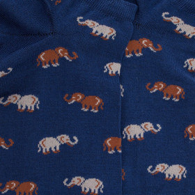 Socquettes homme en coton à motifs éléphants - Bleu Voilier | Doré Doré