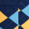 Chaussettes homme en coton à motifs intarsia - Bleu Voilier | Doré Doré