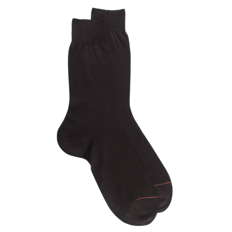 Chaussettes homme fines 100% fil d'Écosse - Couleur café | Doré Doré