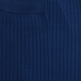 Chaussettes homme Luxe fines à côtes en fil d'Écosse - Bleu Voilier | Doré Doré