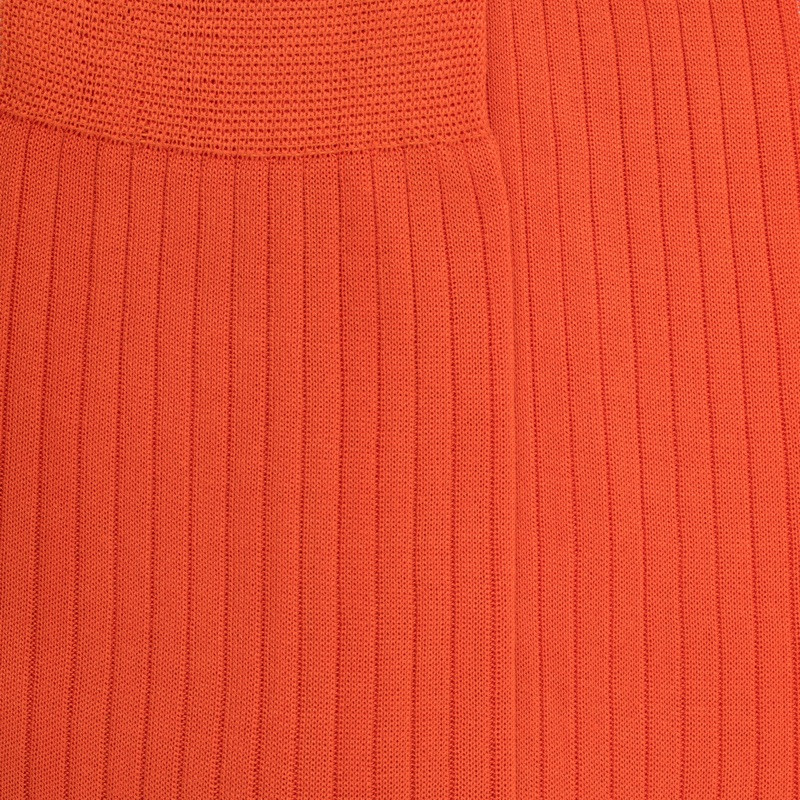 Chaussettes homme luxe en pur fil d'écosse extra fin - Orange Abricotier | Doré Doré