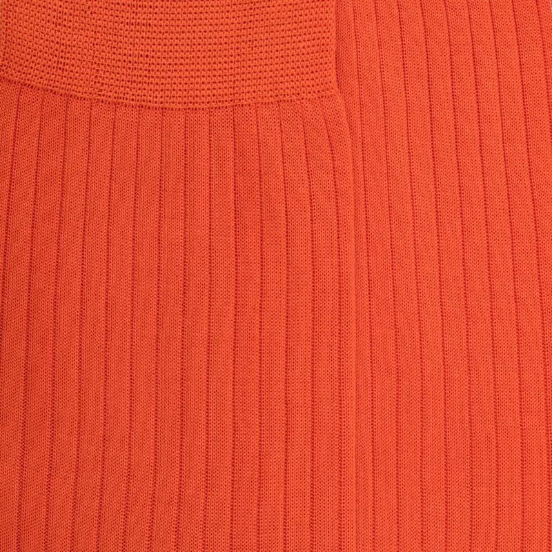 Chaussettes homme luxe en pur fil d'écosse extra fin - Orange Abricotier | Doré Doré