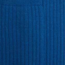 Mi-bas homme côtelés en laine mérinos - Bleu Voilier | Doré Doré