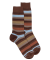 Chaussettes homme en coton avec motif rayure - Cacao & chocolat