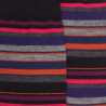 Chaussettes rayures fines multicolores en laine mérinos - Noir & rouge sangria | Doré Doré