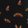 Chaussettes homme en coton à motif renard - Noir | Doré Doré