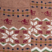 Chaussettes homme en coton à motif de Noël - Marron Caille | Doré Doré