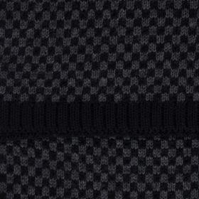 Echarpe 100% laine mérinos à carreaux - Noire et grise | Doré Doré