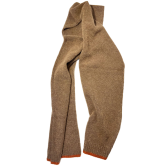 Echarpe en laine polaire - Beige seigle et orange | Doré Doré