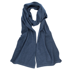 Écharpe unisexe en laine et cachemire - Bleu corsaire | Doré Doré