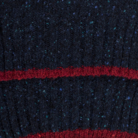 Écharpe unisexe en laine - Bleu marine foncé & rouge amarante | Doré Doré
