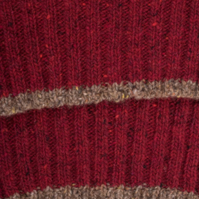 Écharpe unisexe en laine - Rouge amarante & Blanc Grive | Doré Doré