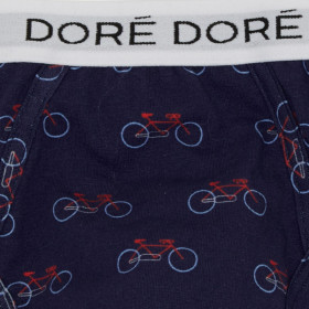 Slip homme en coton fantaisie bicyclettes - Bleu Voilier & Bleu Drapeau | Doré Doré