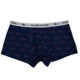 Boxer homme en coton fantaisie bicyclettes - Bleu Voilier & Bleu Drapeau | Doré Doré