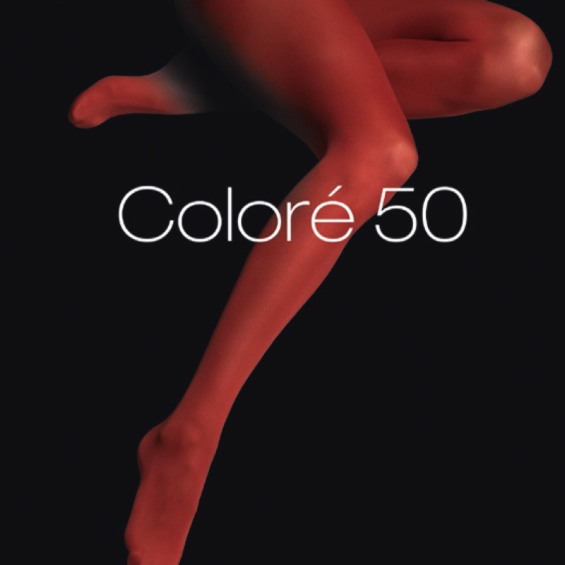 Collant fantaisie opaque Coloré 50 deniers - Rouge sombre | Doré Doré