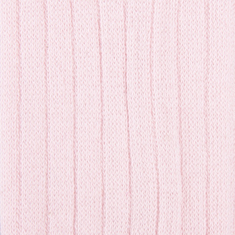 Collant enfant côtelé en coton doux - Rose | Doré Doré