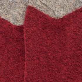 Chaussettes femme en laine polaire - Rouge ponceau et beige | Doré Doré