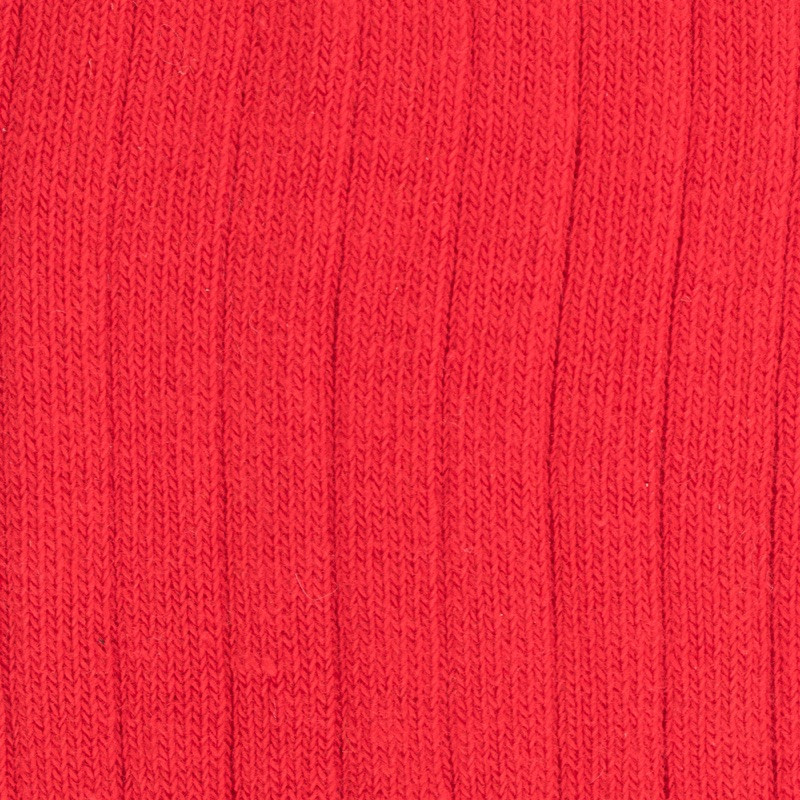 Chaussettes enfant côtelées en coton doux - Rouge Ponceau | Doré Doré