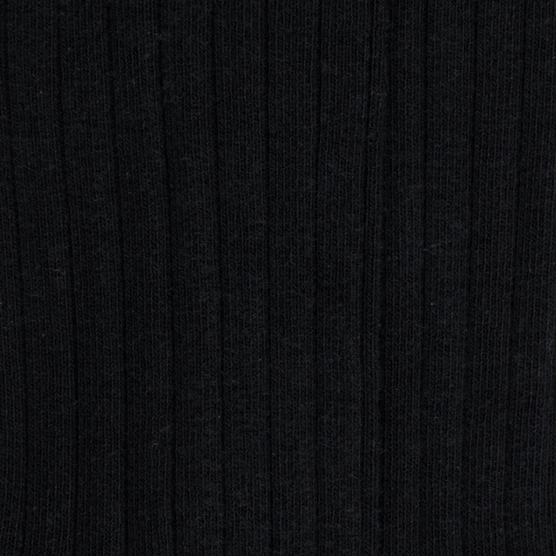 Chaussettes enfants côtelées en coton doux - Noir | Doré Doré