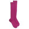 Chaussettes hautes côtelées en coton doux pour enfants - Rose flamboyant