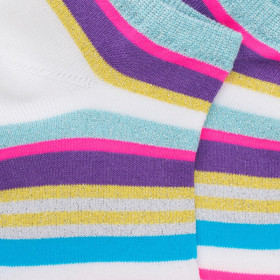 Socquettes fille en fil d'écosse - multicolore brillant fond blanc | Doré Doré